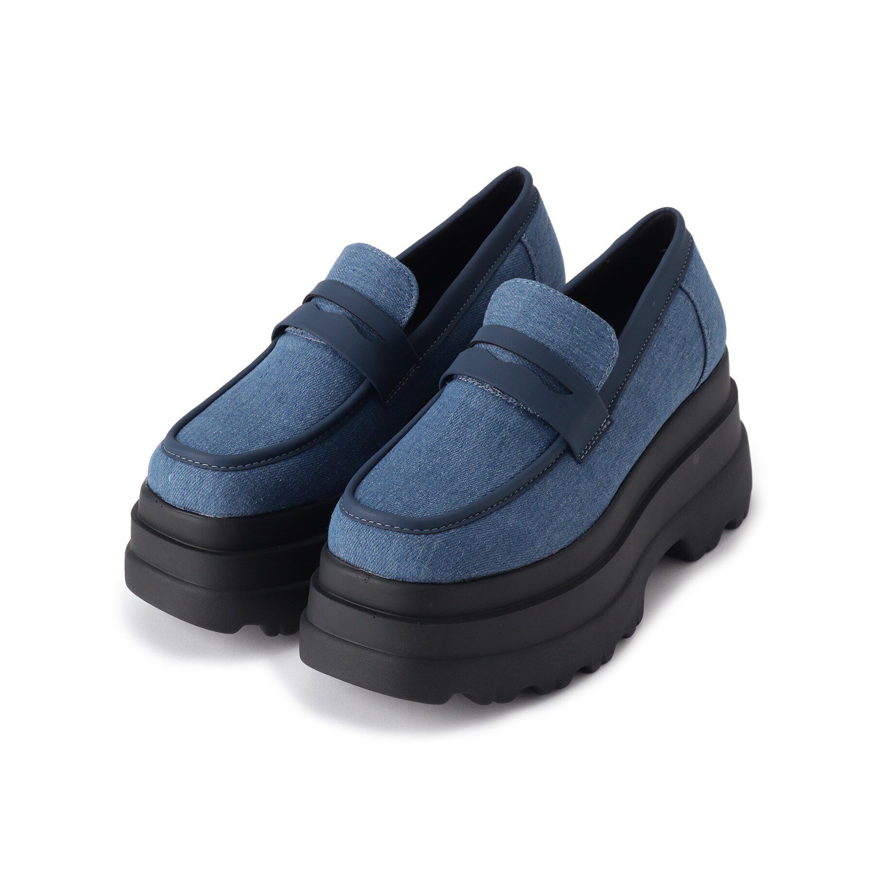 csT&P「厚底2段ソールローファーパンプス」|パンプス|ﾌﾞﾙｰ(392)