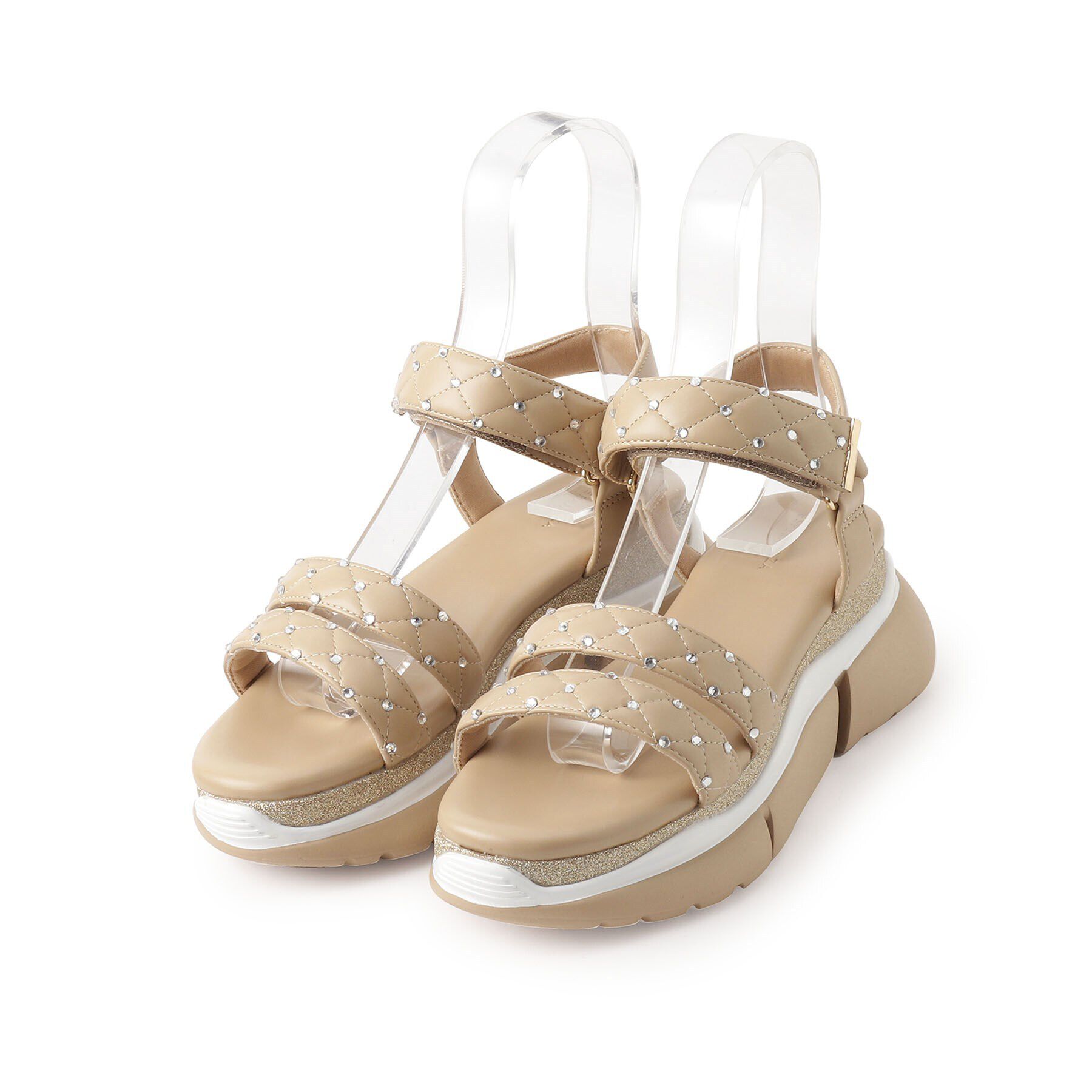 ESPERANZA「ラインストーンスポサン 24SS」|サンダル|ベージュ(052)