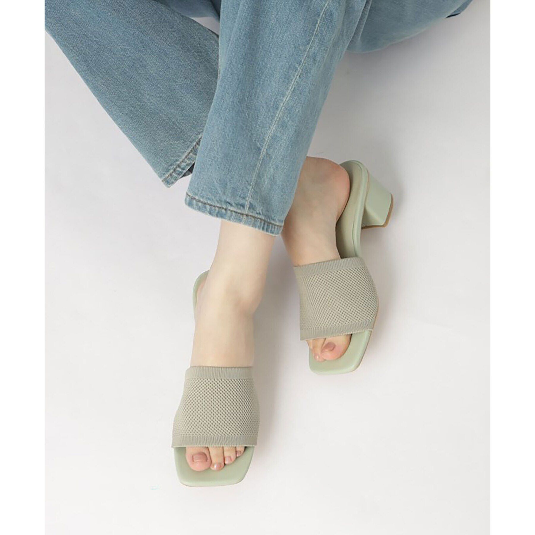 ESPERANZA「ニットアッパーミュールサンダル 24SS」|サンダル|