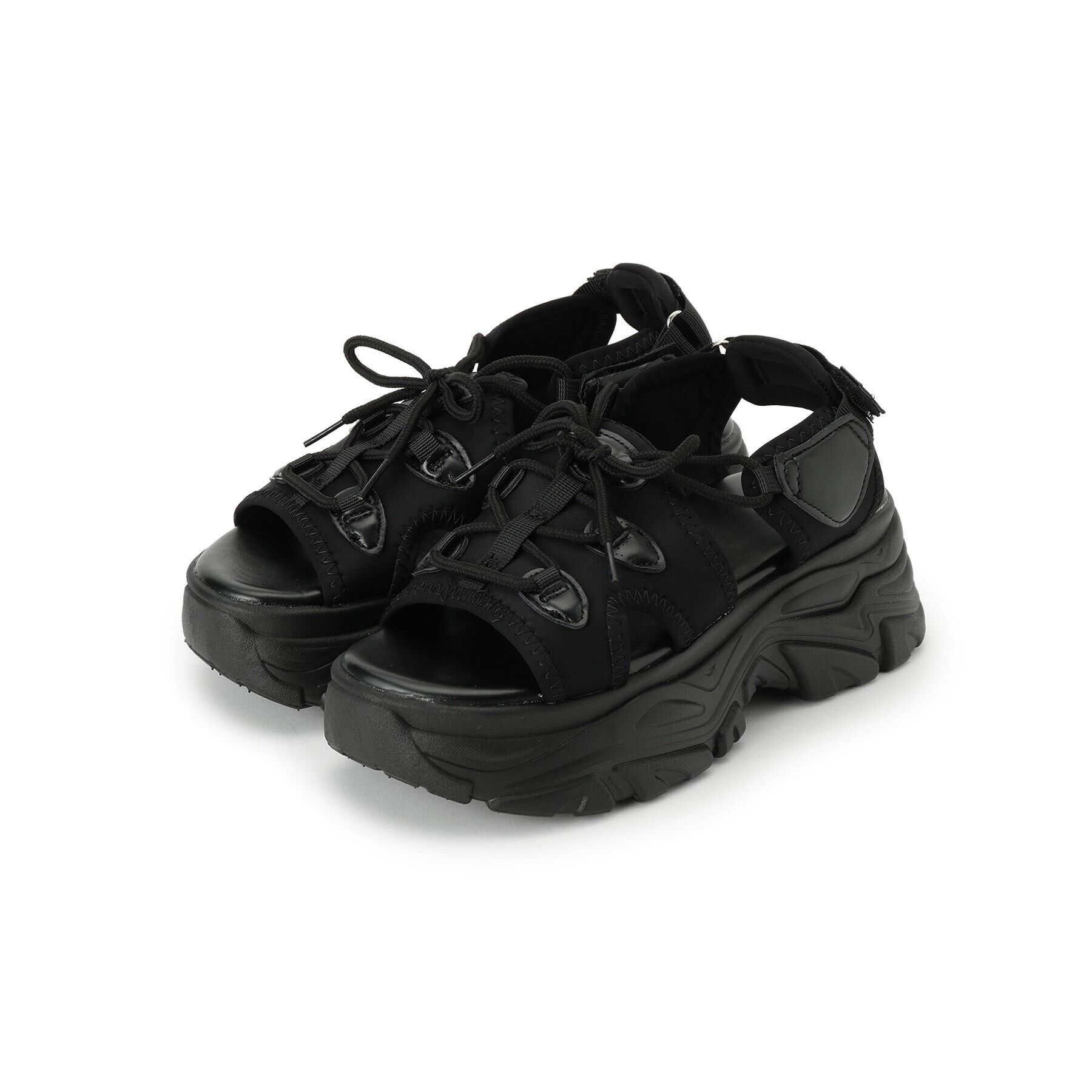 csT&P「厚底 スニーカーソールスポサン」|サンダル|ﾌﾞﾗｯｸ(019)