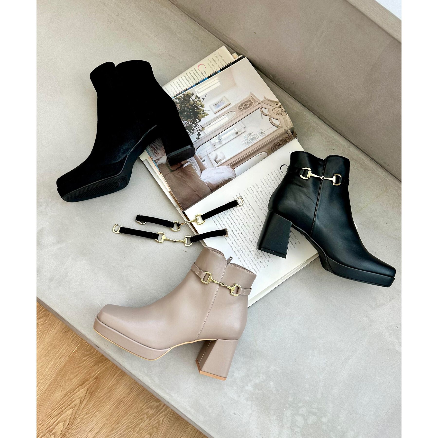 ESPERANZA「スクエアサイドビットブーツ」|ショートブーツ|