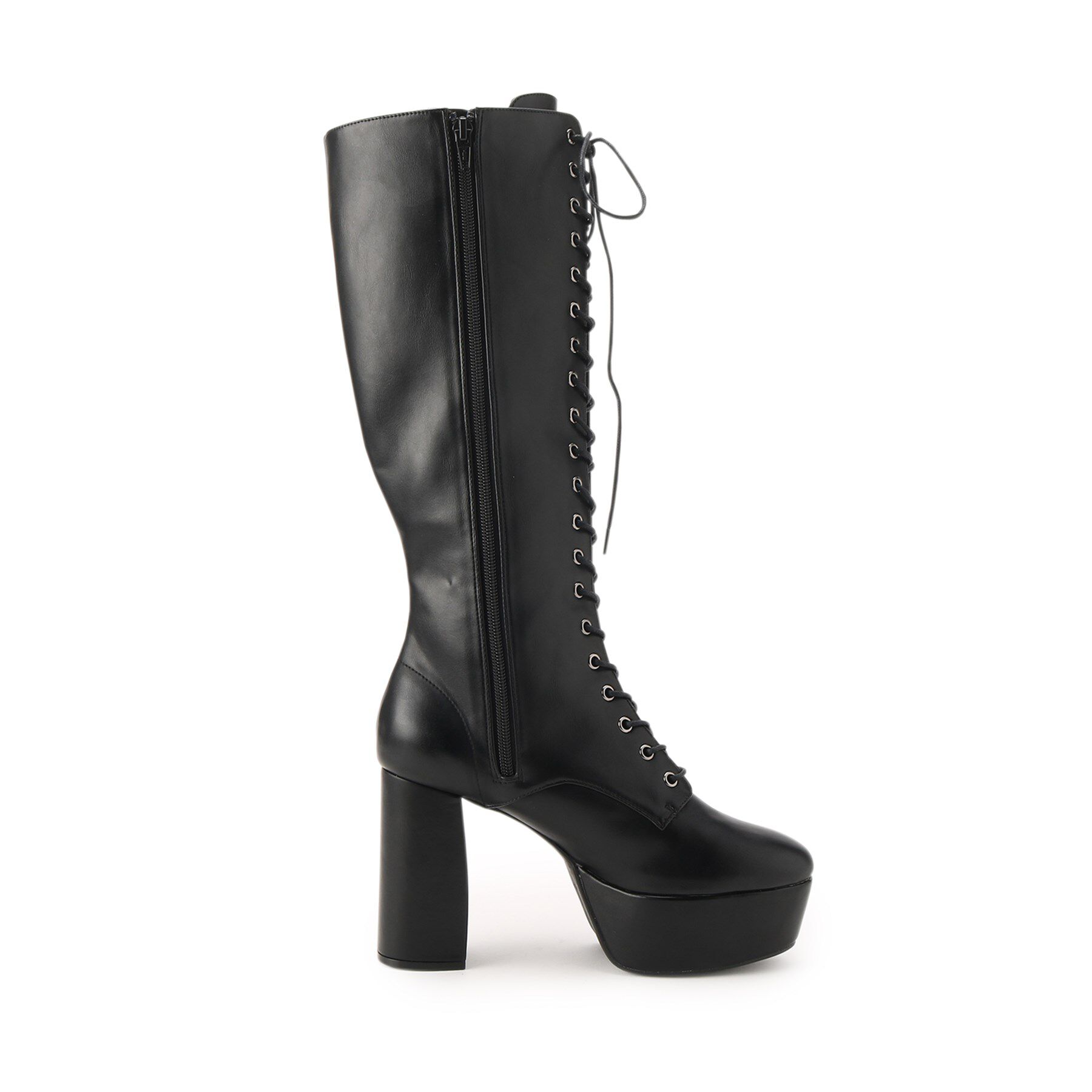 ESPERANZA「【ラク盛り／ロングブーツ】リピーター続出／脚長美脚　レースアップロングブーツ」|ショートブーツ|