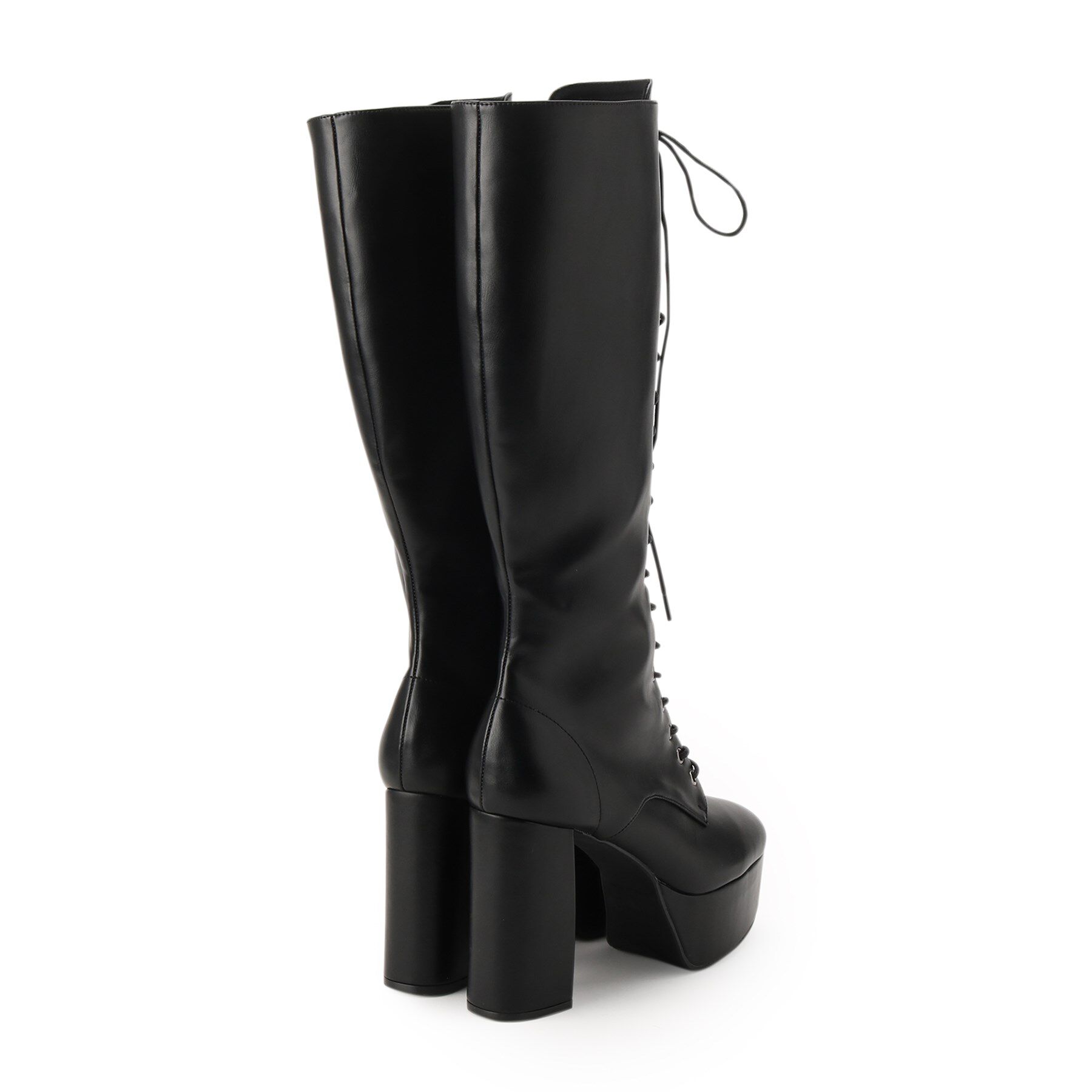 ESPERANZA「【ラク盛り／ロングブーツ】リピーター続出／脚長美脚　レースアップロングブーツ」|ショートブーツ|