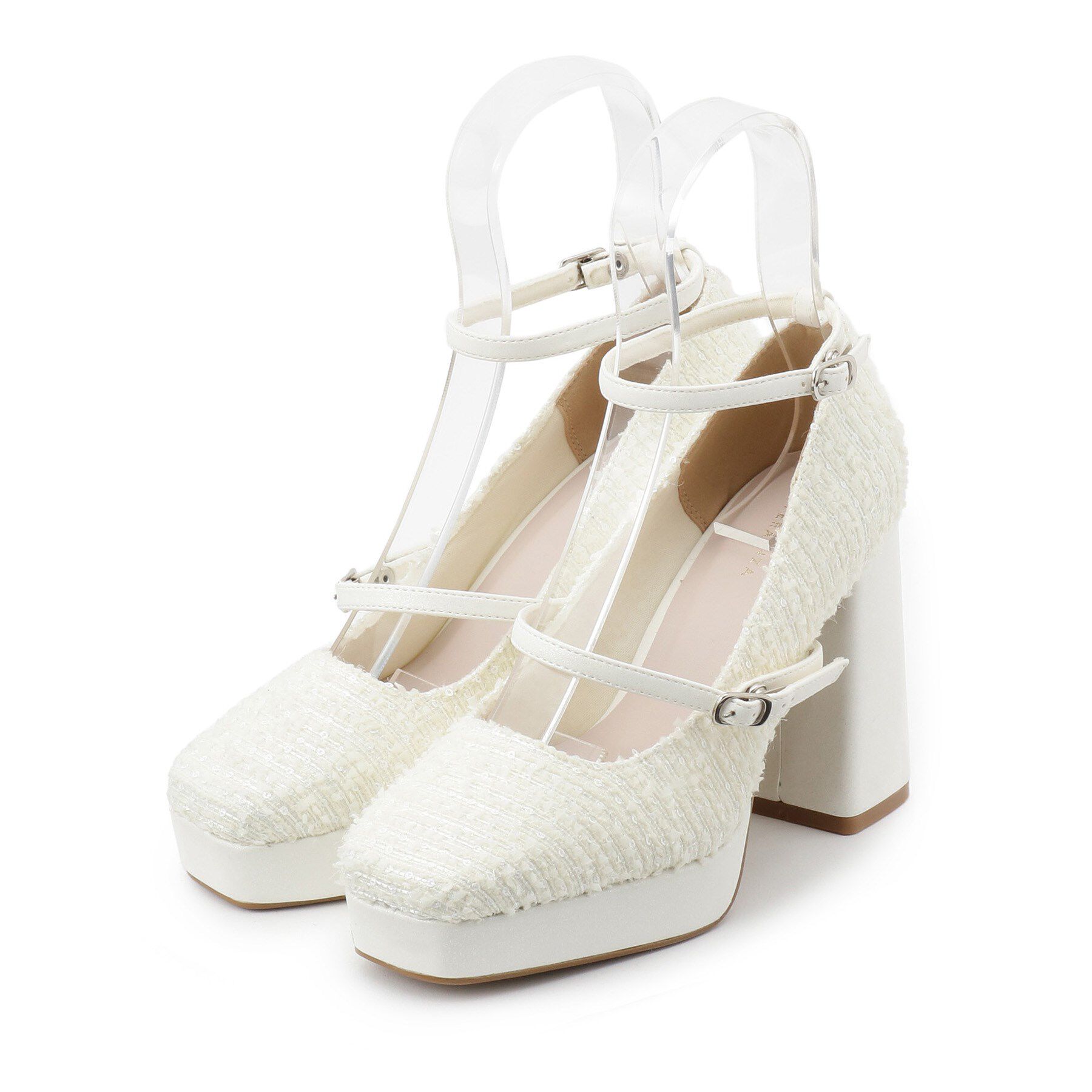 ESPERANZA「スクエアトゥダブルストラップ厚底パンプス」|パンプス|