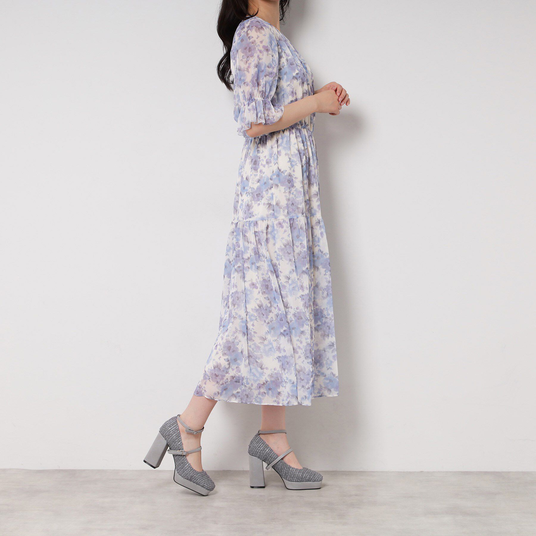 ESPERANZA「スクエアトゥダブルストラップ厚底パンプス」|パンプス|