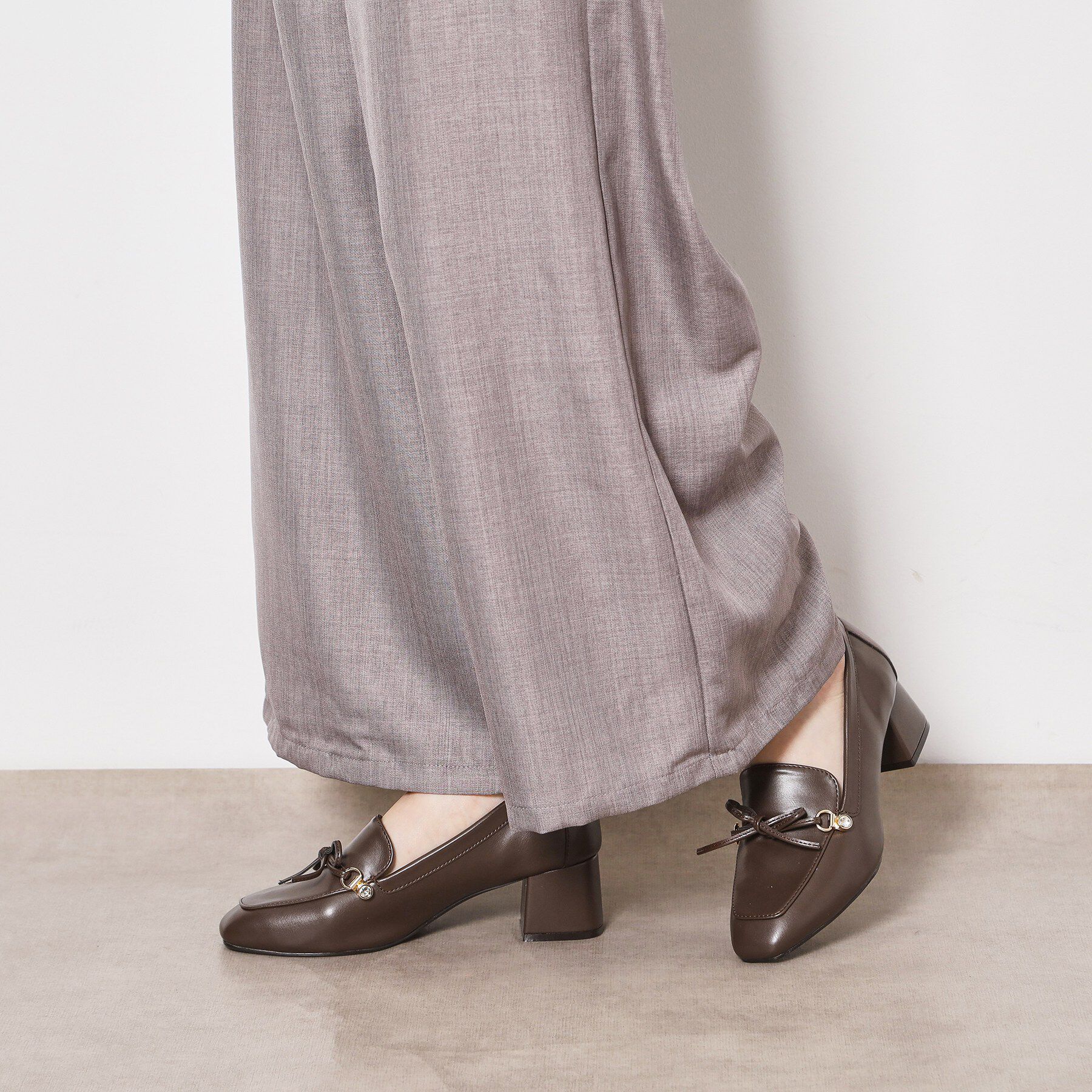 ESPERANZA「ビジュー付リボンローファー」|パンプス|