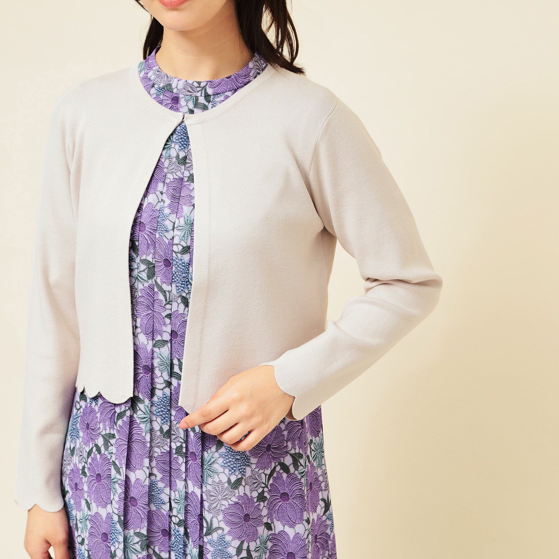 SunaUna「【4色展開／定番】スカラップボレロ」|カーディガン|