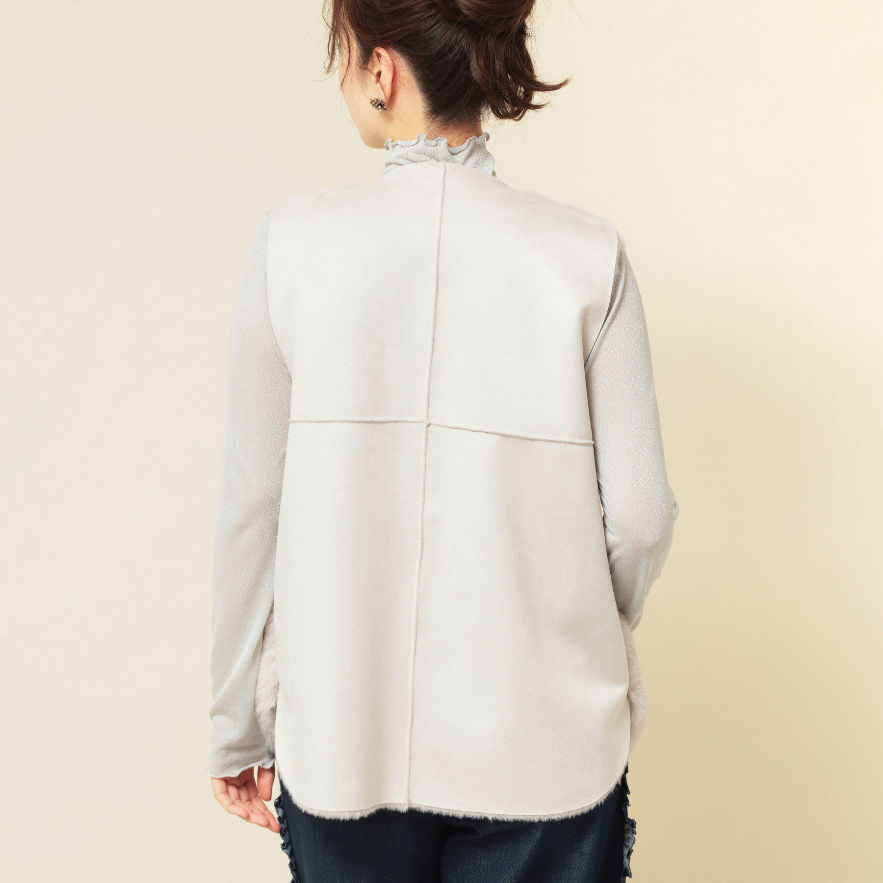 SunaUna「【3色展開】フェイクファーベスト」|ベスト・ジレ|