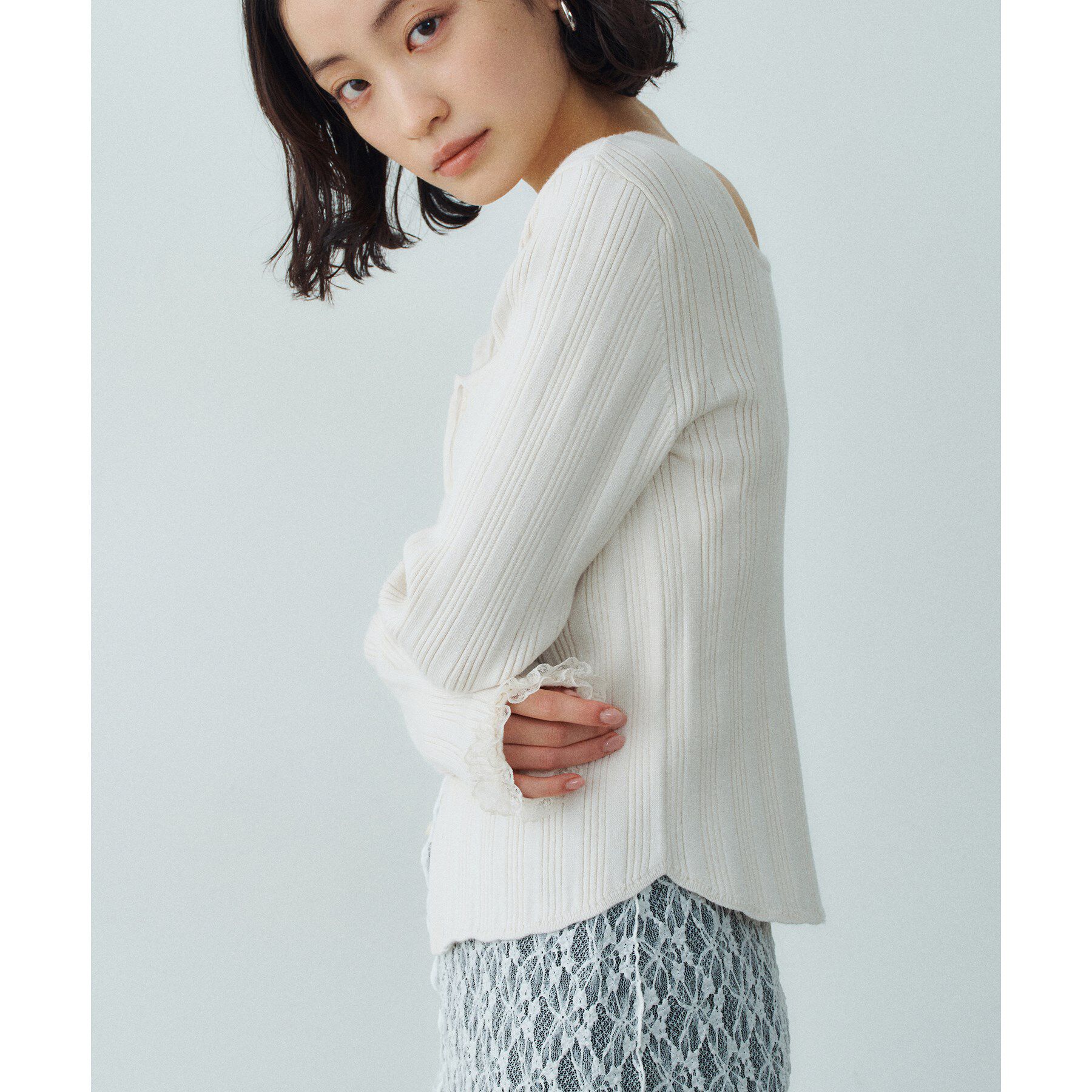 CODE A「lace frill cardigan」|カーディガン|
