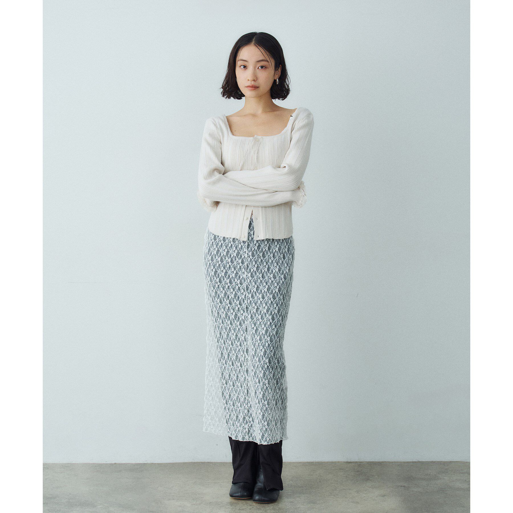 CODE A「lace frill cardigan」|カーディガン|