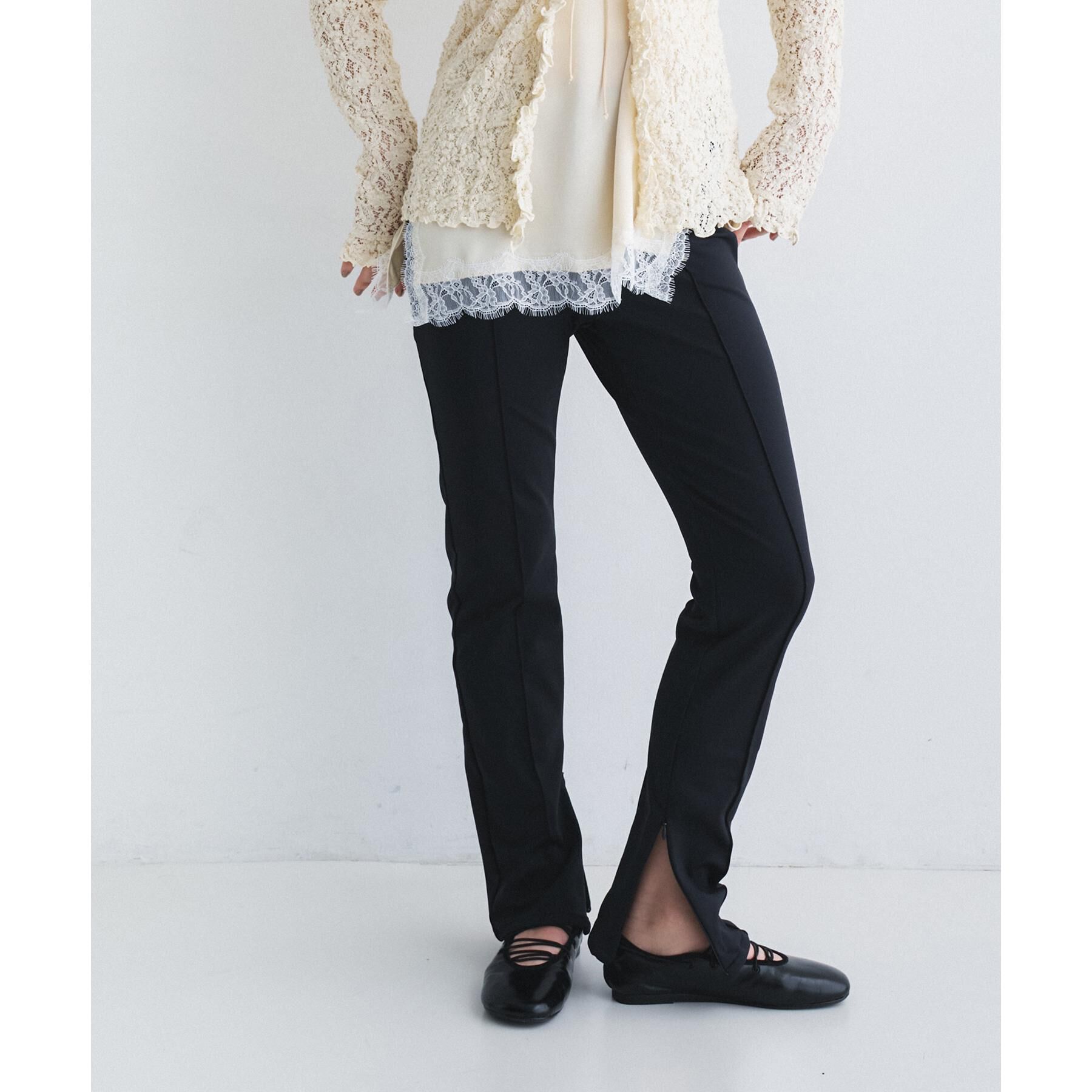 CODE A「【Re】zip leggings pants」|その他|ブラック(019)