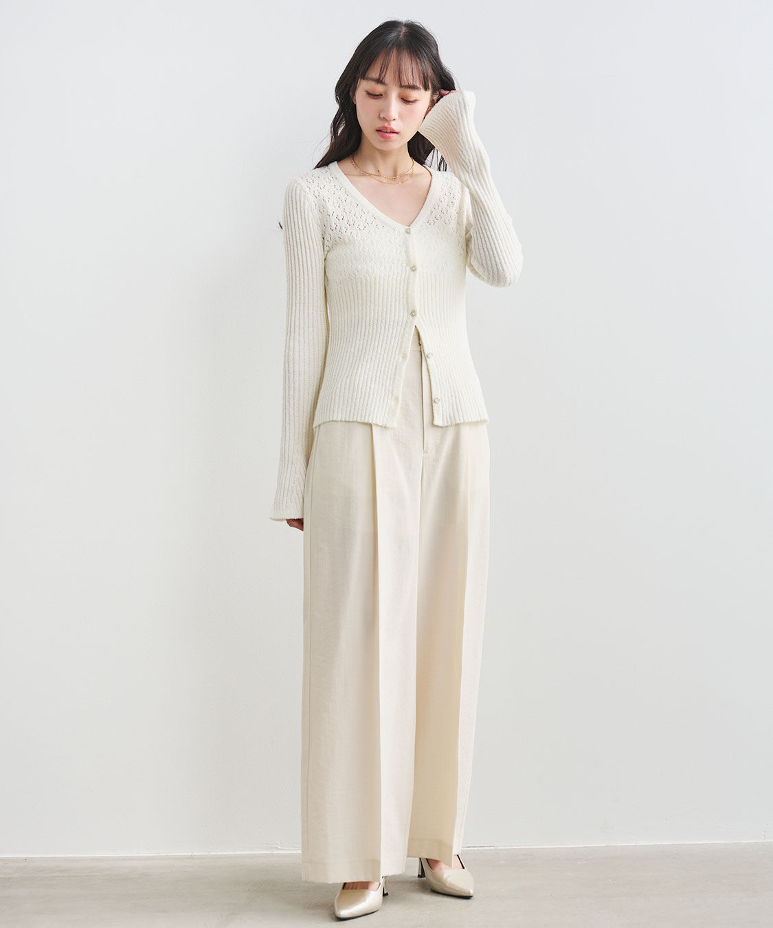 COCO DEAL「リネンライクバックフラップワイドパンツ」|スラックス|