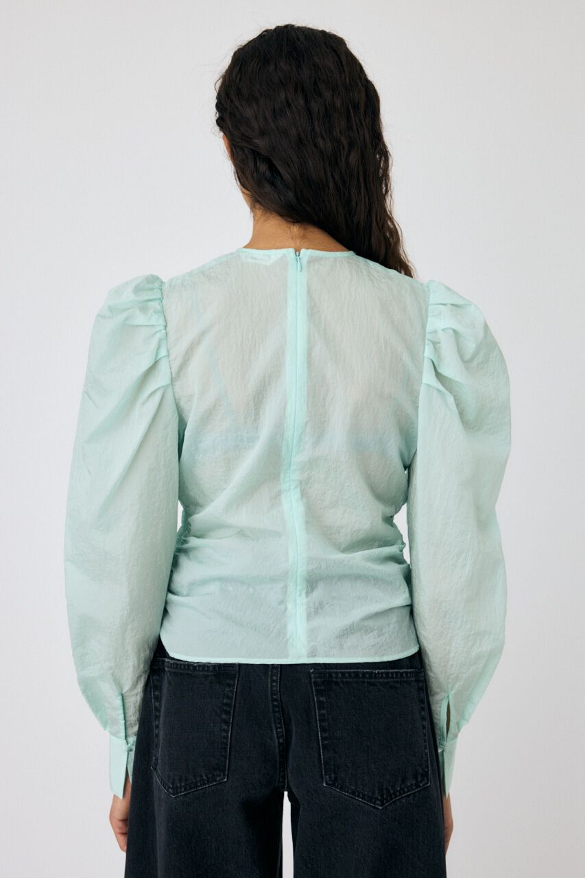 MOUSSY「NO COLLAR GATHER ブラウス」|シャツ・ブラウス|