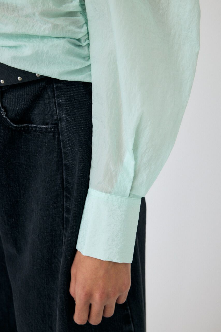 MOUSSY「NO COLLAR GATHER ブラウス」|シャツ・ブラウス|