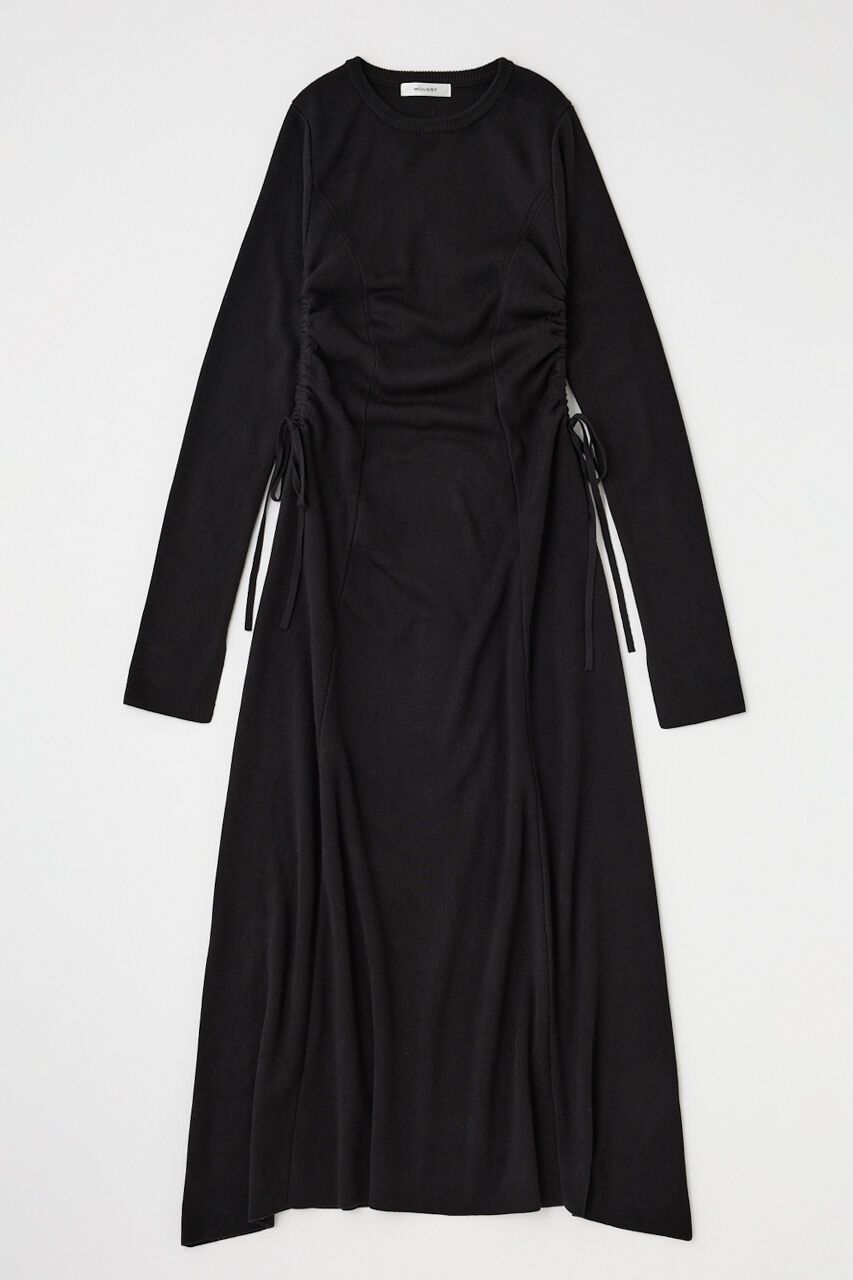 MOUSSY「WAIST RIBBON モックネックドレス」|ワンピース|