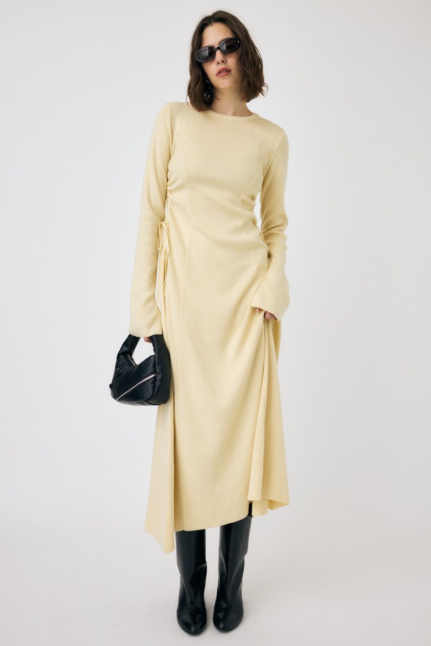 MOUSSY「WAIST RIBBON モックネックドレス」|ワンピース|