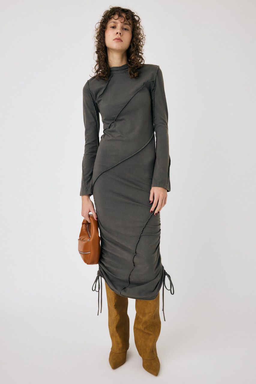 MOUSSY「TWISTED CUT ドレス」|ワンピース|L/GRY1