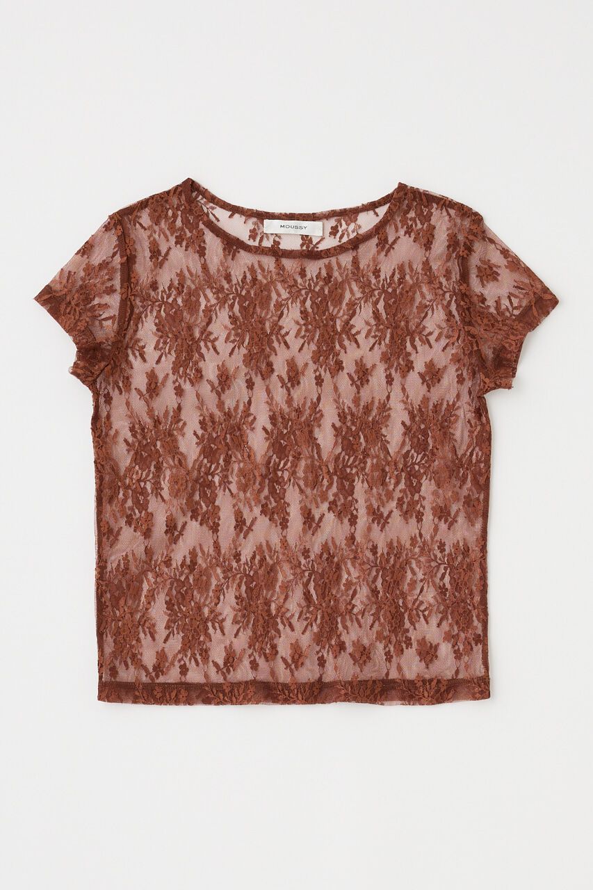 MOUSSY「LACE LAYERED OPEN NECK トップス」|Tシャツ・カットソー|