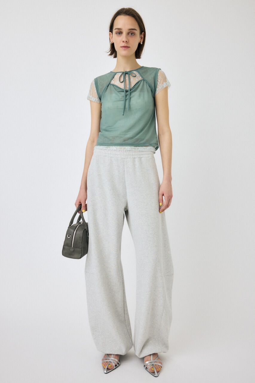 MOUSSY「LACE LAYERED OPEN NECK トップス」|Tシャツ・カットソー|