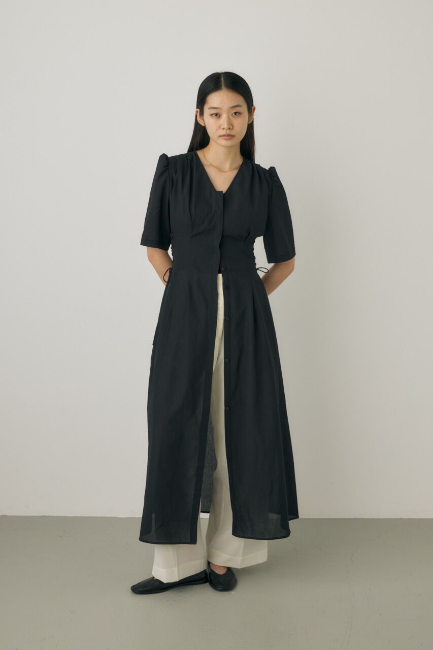 MOUSSY「シアーシャツワンピース　リサイクルポリエステル使用」|ワンピース|BLK