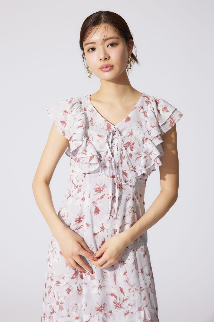 rienda「フリルフラワーロングワンピース」|ワンピース|