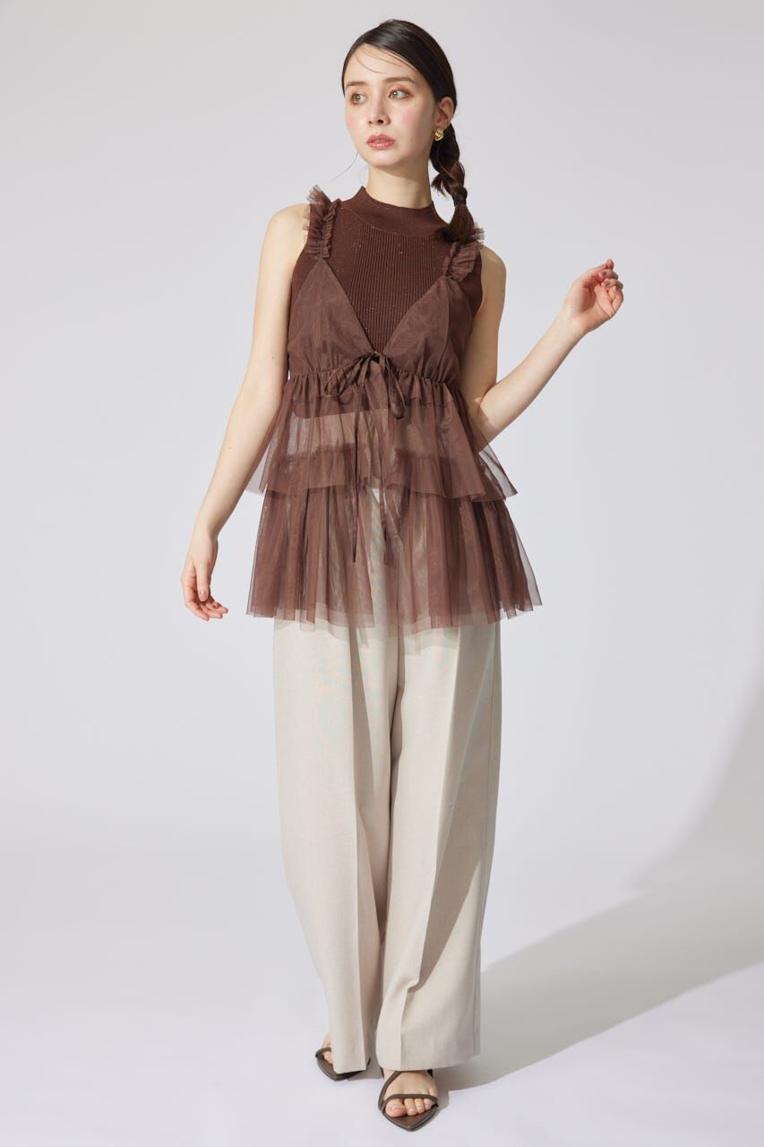 rienda「ボリュームチュールジレ」|シャツ・ブラウス|