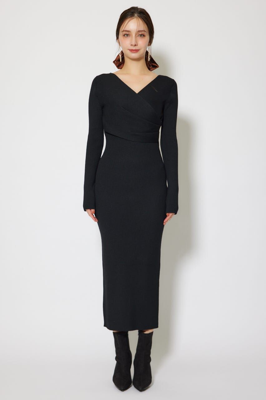 rienda「カシュクールウォッシャブルニットワンピース」|ワンピース|