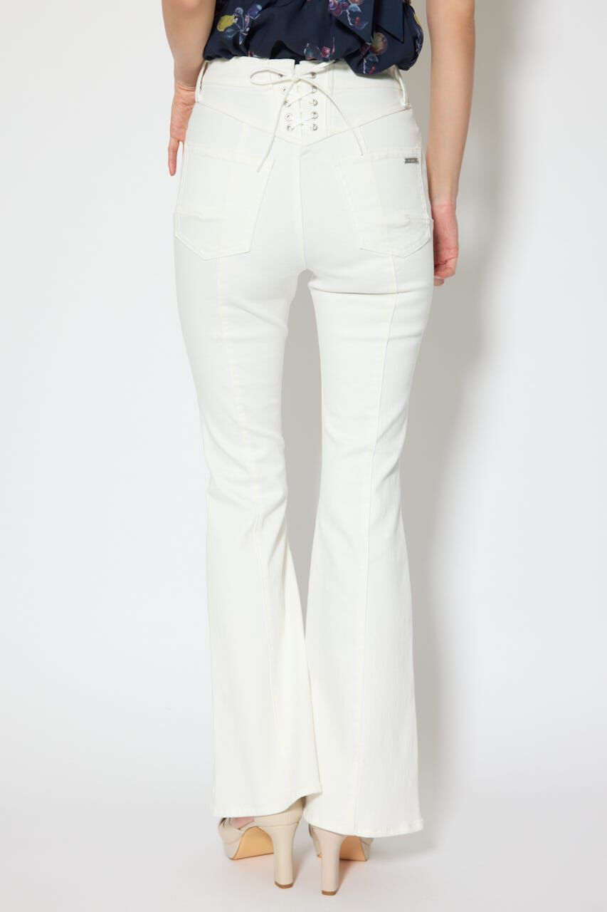 rienda「レースアップハイウエストデニムパンツ」|デニム|