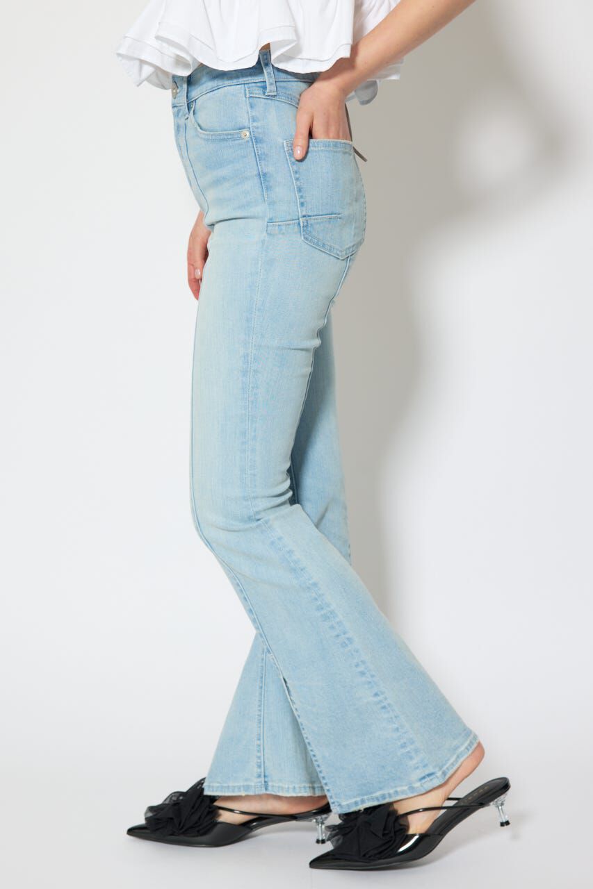 rienda「レースアップハイウエストデニムパンツ」|デニム|