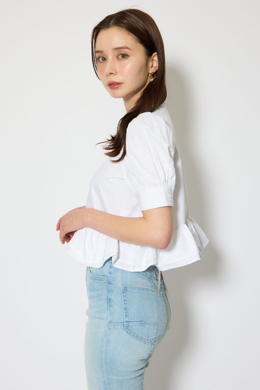 rienda「ボリュームフリルヘムブラウス」|シャツ・ブラウス|