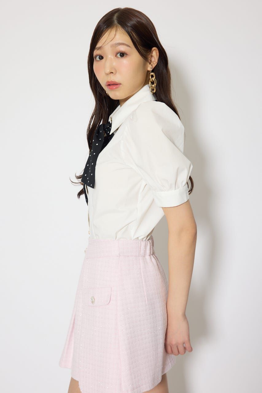 rienda「スカーフ付きハーフスリーブブラウス」|シャツ・ブラウス|