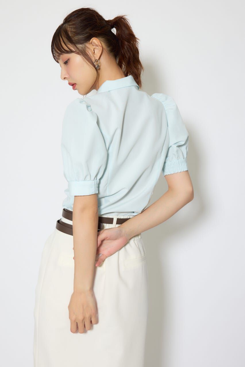 rienda「スカーフ付きハーフスリーブブラウス」|シャツ・ブラウス|