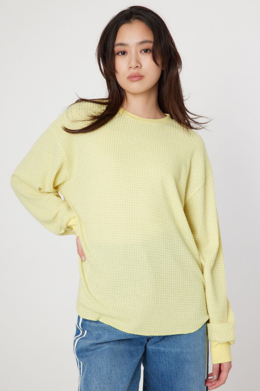 RODEO CROWNS「ラメワッフルトップス」|Tシャツ・カットソー|YEL