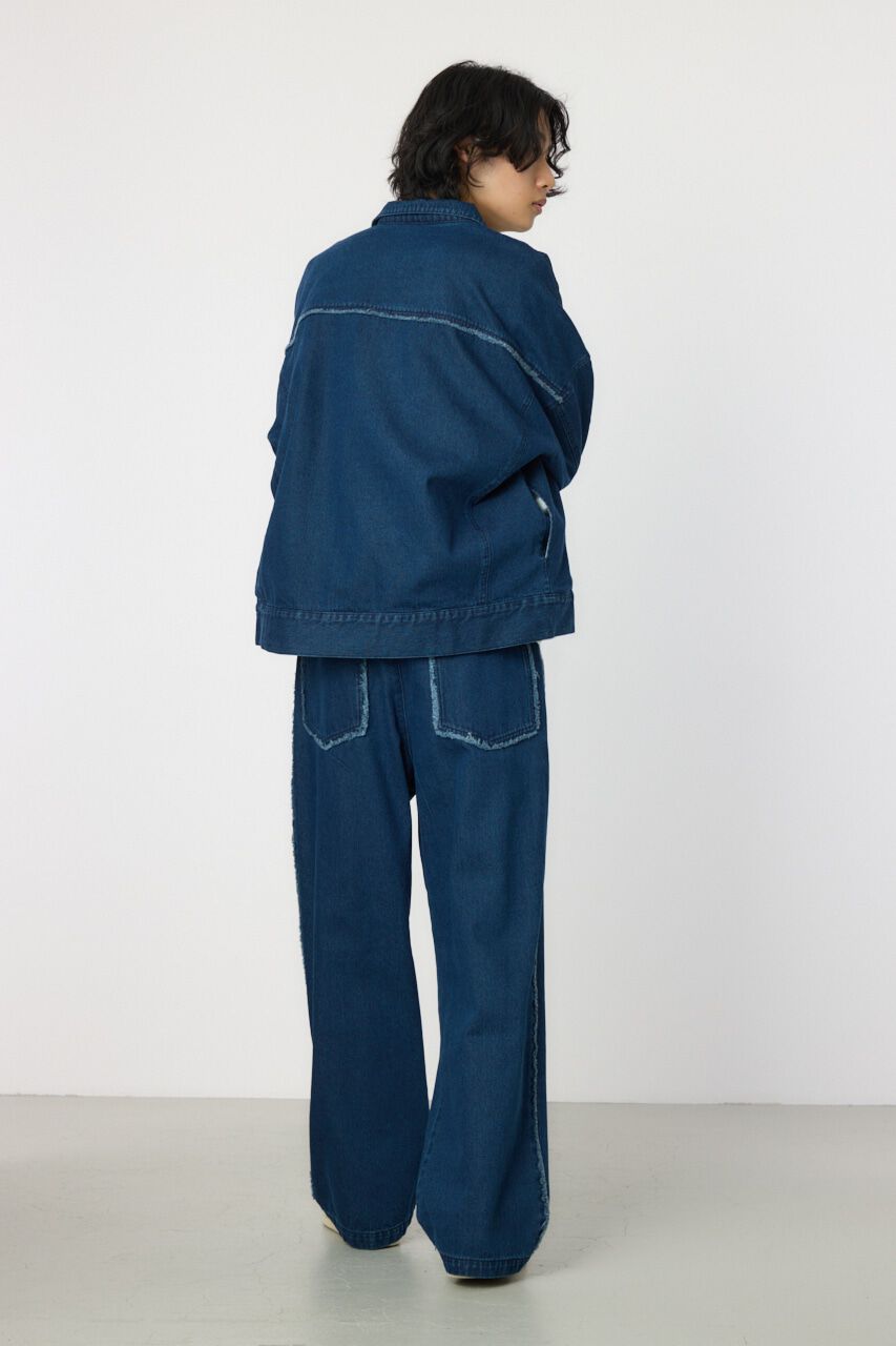 RODEO CROWNS「フリンジストレートデニムパンツ」|デニム|