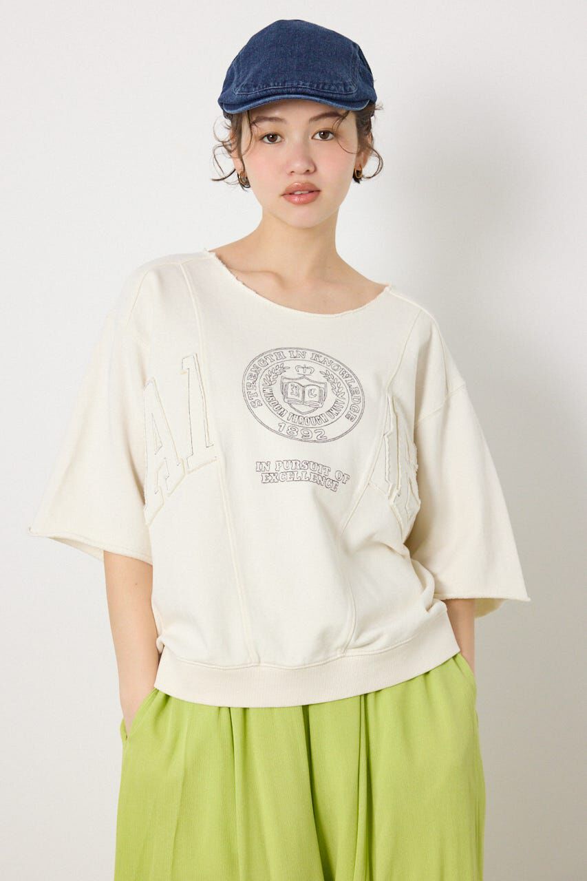 RODEO CROWNS「切替カレッジ半袖スウェット」|Tシャツ・カットソー|O/WHT1