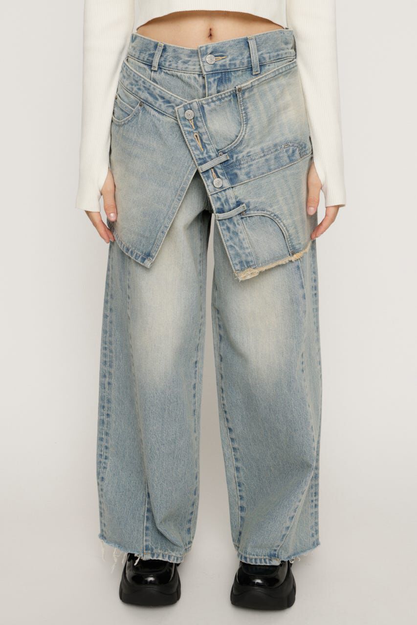 SLY「REMAKE ASYMMETRY L／W DENIM パンツ」|デニム|