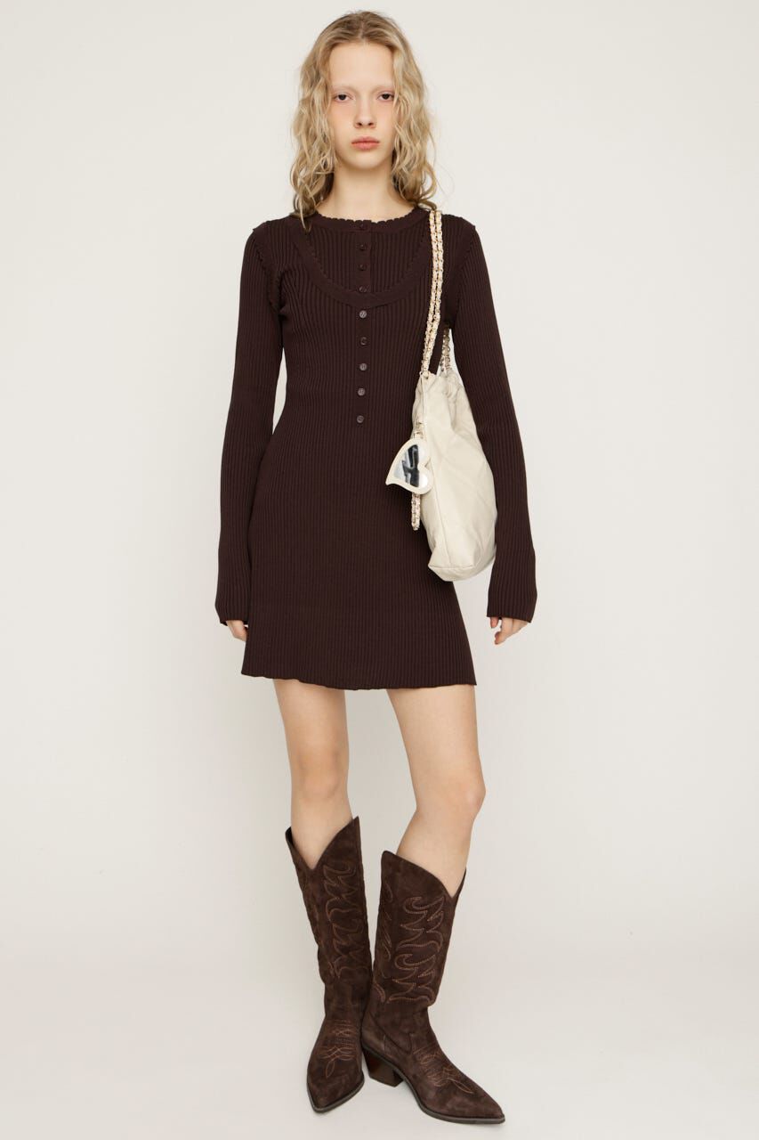 SLY「FRONT BUTTON FRILL ショートワンピース」|ワンピース|