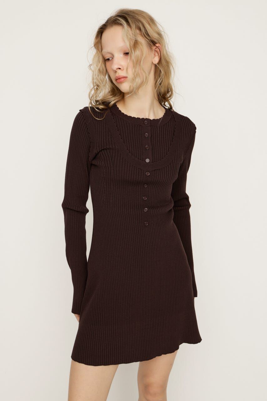 SLY「FRONT BUTTON FRILL ショートワンピース」|ワンピース|