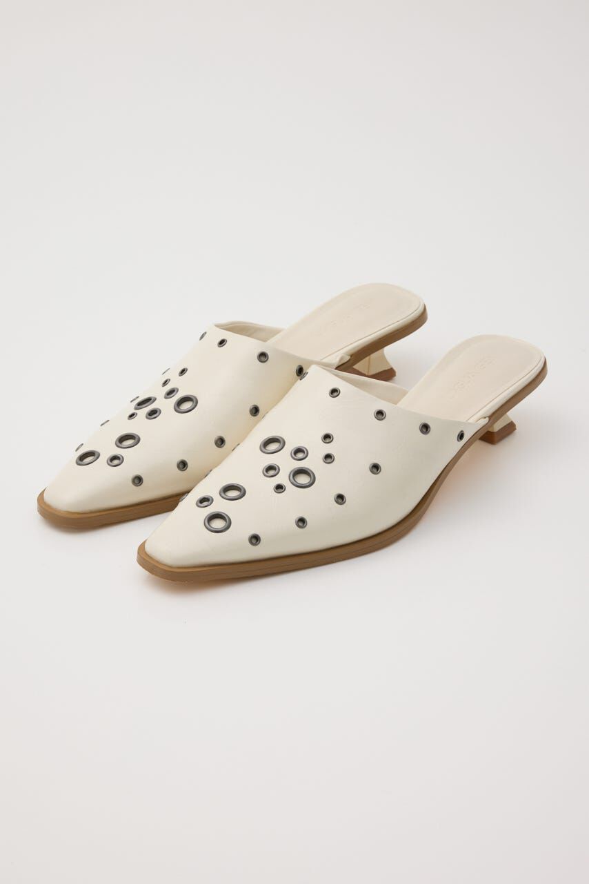 LAGUA GEM「EYELET KITTEN HEEL ミュール」|パンプス|