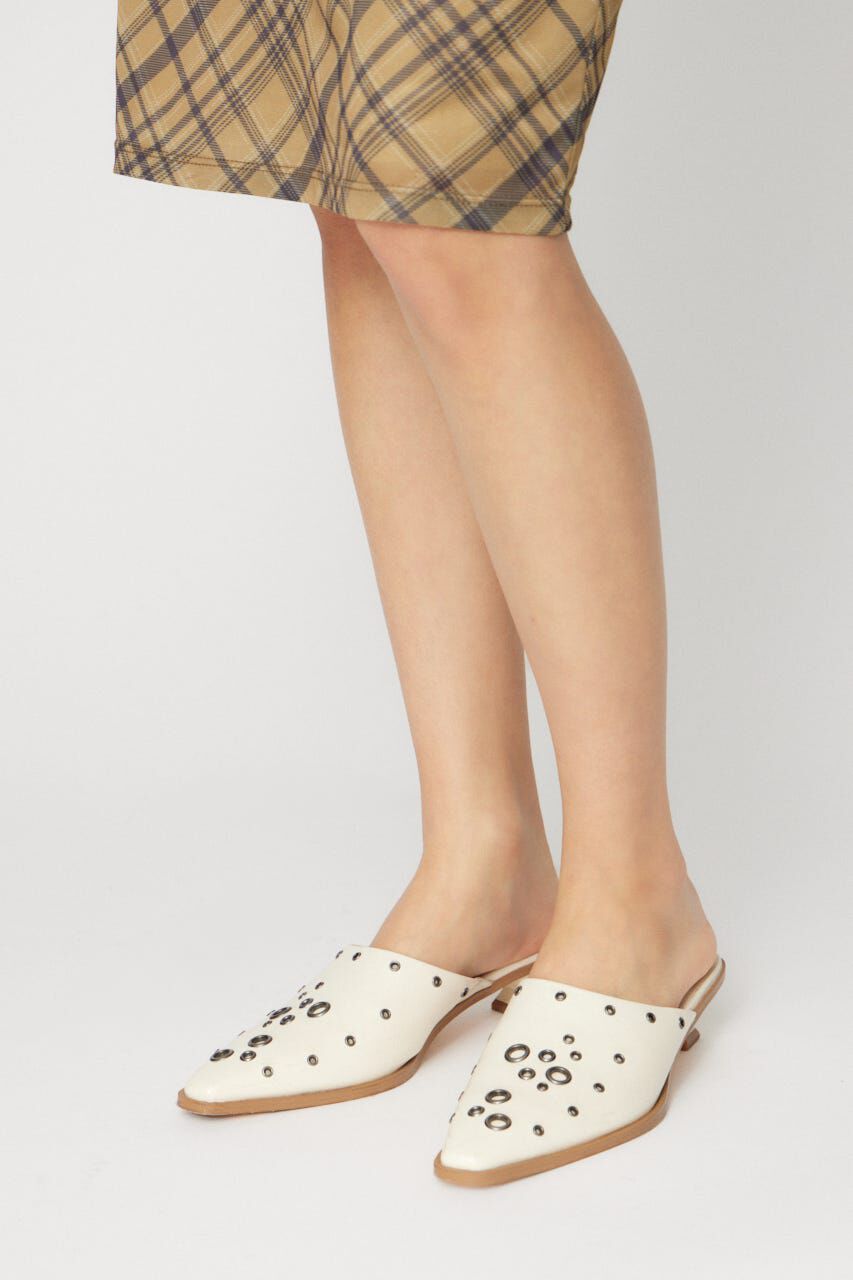 LAGUA GEM「EYELET KITTEN HEEL ミュール」|パンプス|