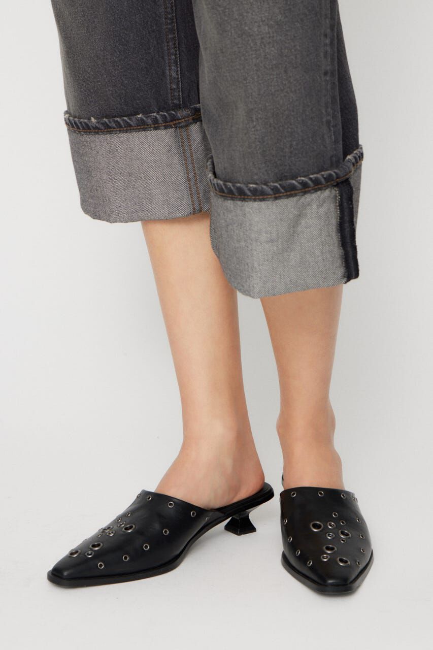 LAGUA GEM「EYELET KITTEN HEEL ミュール」|パンプス|