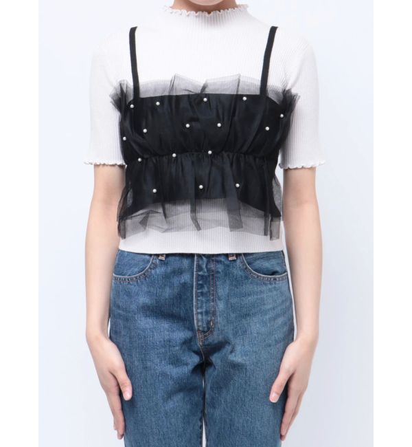 CALNAMUR「TULLE DOCKING BUSTIER」|シャツ・ブラウス|