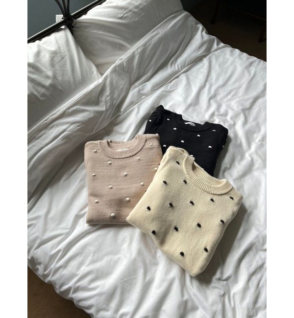 CALNAMUR「PUKU DOT KNIT PO/プクドットニットプルオーバー」|ニット・セーター|