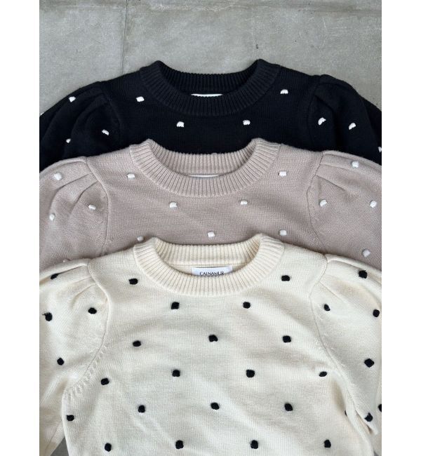 CALNAMUR「PUKU DOT KNIT PO/プクドットニットプルオーバー」|ニット・セーター|