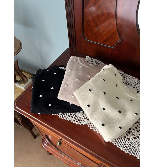 CALNAMUR「PUKU DOT KNIT PO/プクドットニットプルオーバー」|ニット・セーター|