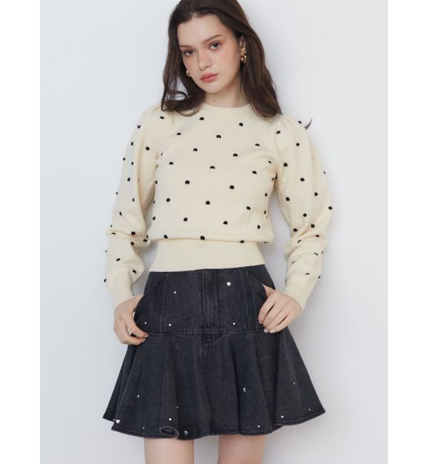 CALNAMUR「PUKU DOT KNIT PO/プクドットニットプルオーバー」|ニット・セーター|