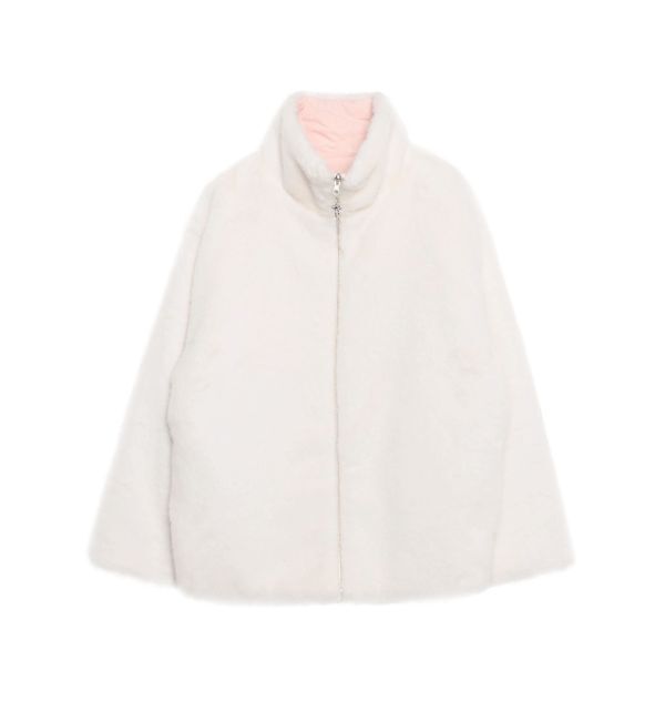 CALNAMUR「2WAYリボン＆フェイクファーキルティングコート」|ブルゾン・スタジャン|