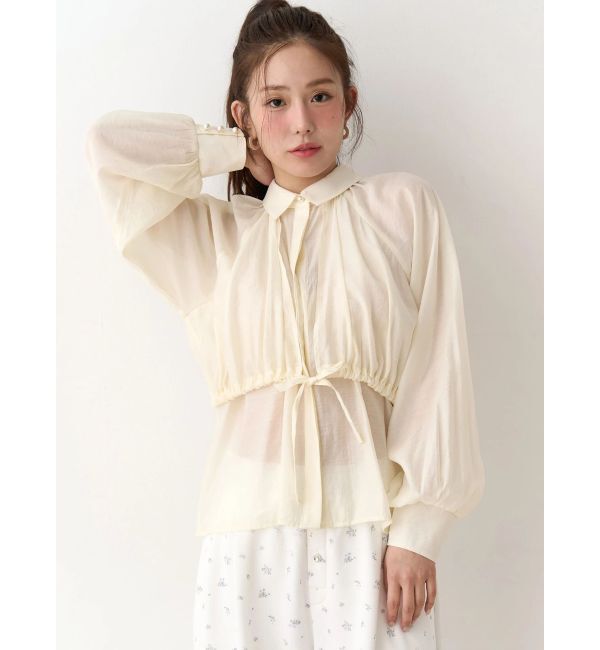 CALNAMUR「ギャザーラグランブラウス」|シャツ・ブラウス|