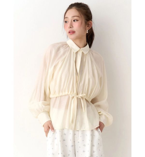 CALNAMUR「ギャザーラグランブラウス」|シャツ・ブラウス|