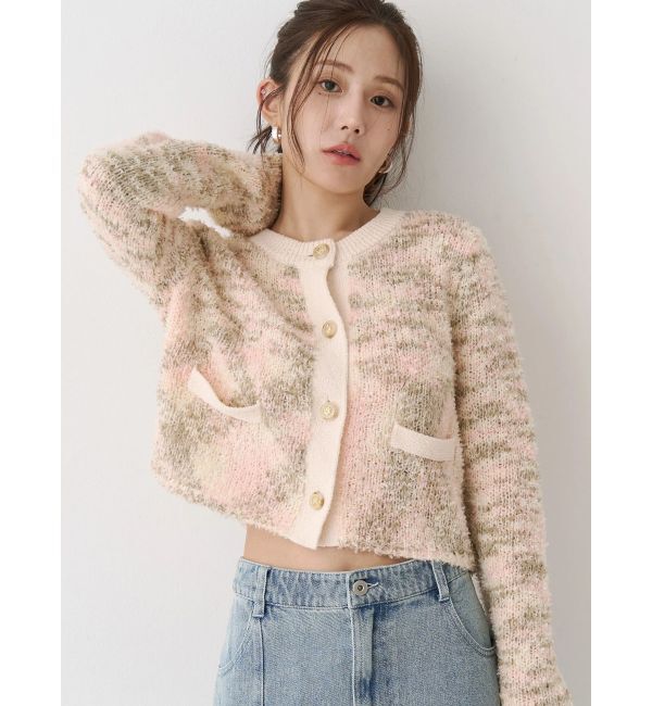 CALNAMUR「ファンシーヤーンクラシカルニットカーディガン」|Tシャツ・カットソー|ピンク